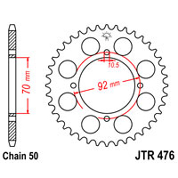 JT JT Rear Sprockets R/W 476-40T KAW